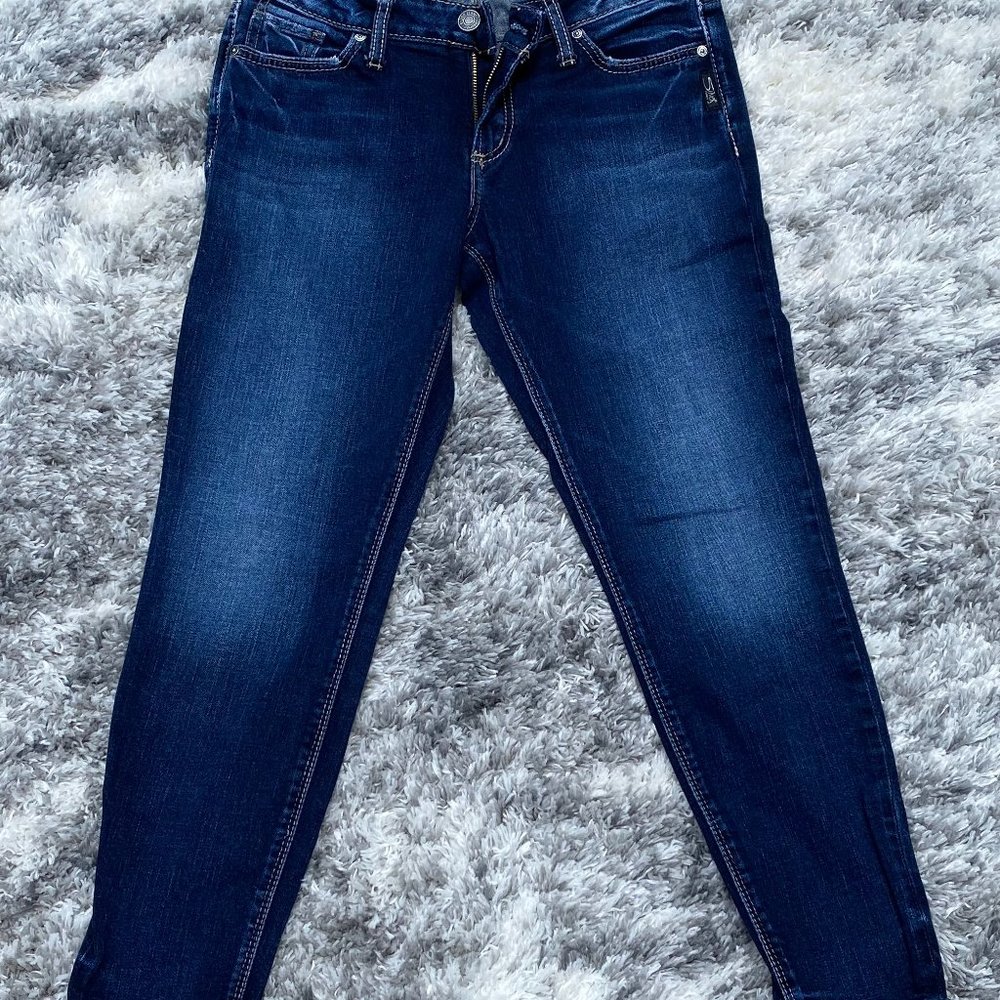 L93023SCP305 Silver Suki Skinny Jeans Dark Wash Size 27